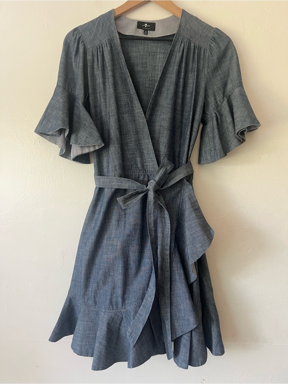 7 For All Mankind Chambray Wrap Dress